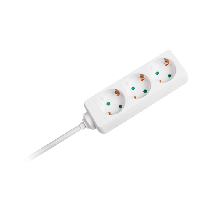 Przedłużacz biały KEMOT 3 gniazda typu niemieckiego, kabel 3m (1,5mm) Przedłużacz biały KEMOT 3 gniazda typu niemieckiego, kabel 3m (1,5mm)