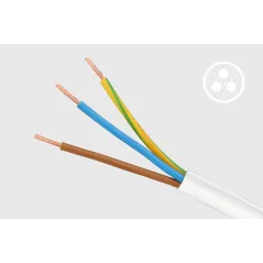 Przedłużacz biały KEMOT 3 gniazda typu niemieckiego, kabel 3m (1,5mm)