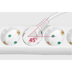 Przedłużacz biały KEMOT 3 gniazda typu niemieckiego, kabel 3m (1,5mm)
