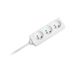 Przedłużacz biały Rebel 3 gniazda, kabel 3m (3x1,5mm), bez przełącznika
