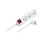 Przedłużacz biały Rebel z przełącznikiem 3 gniazda - 5m (1,5mm)
