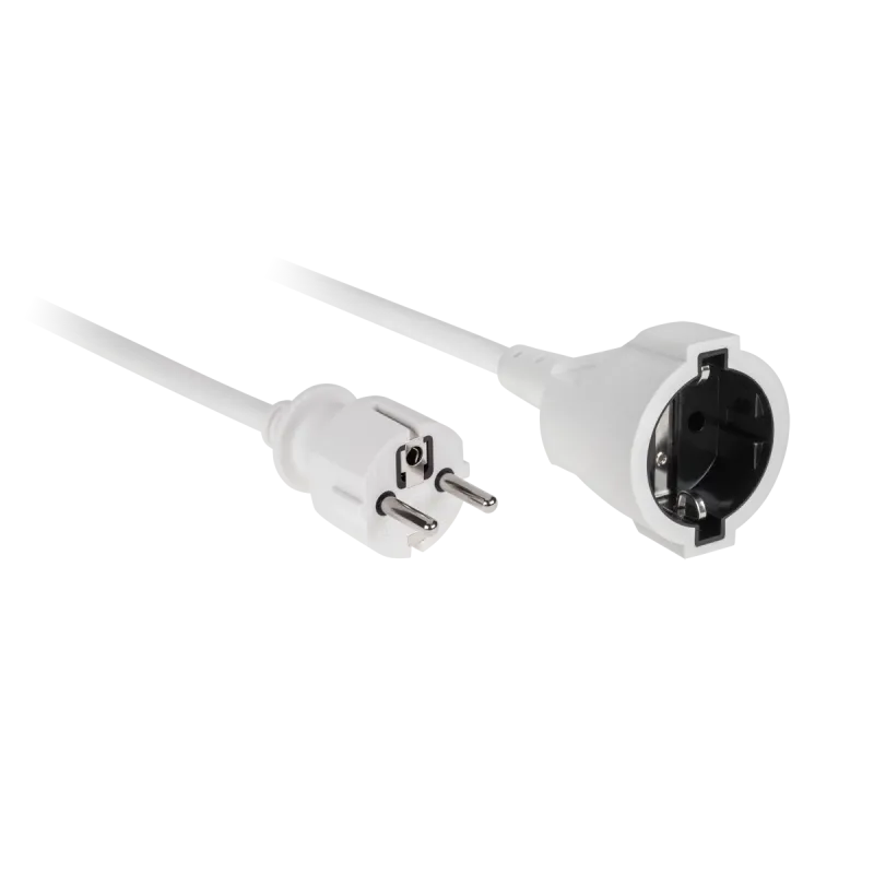 Przedłużacz biały sieciowy wtyk-gniazdo 3m (3x1.5) german Przedłużacz biały sieciowy wtyk-gniazdo 3m (3x1.5) german
