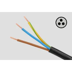 Przedłużacz czarny Rebel z przełacznikiem 3 gniazda - 3m (1,5mm)