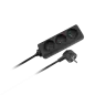 Przedłużacz czarny Rebel 3 gniazda - kabel 3m (3x1,5mm), bez przełącznika Przedłużacz czarny Rebel 3 gniazda - kabel 3m (3x1,5mm), bez przełącznika