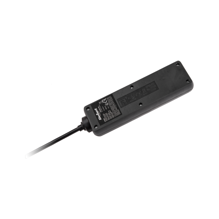 Przedłużacz czarny Rebel z przełącznikiem 3 gniazda - 5m (1,5mm) Przedłużacz czarny Rebel z przełącznikiem 3 gniazda - 5m (1,5mm)