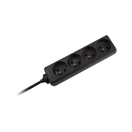 Przedłużacz sieciowy Rebel czarny 4 gniazda bez przełącznika, dł. 3m (3x1,5mm)