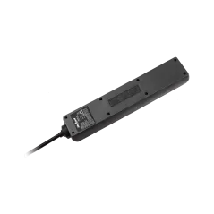 Przedłużacz sieciowy Rebel czarny 5 gniazd z przełącznikiem, kabel 3m (1,5mm)