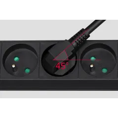 Przedłużacz sieciowy Rebel czarny 5 gniazd z przełącznikiem, kabel 3m (1,5mm)