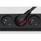 Przedłużacz sieciowy Rebel czarny 5 gniazd z przełącznikiem, kabel 3m (1,5mm) Przedłużacz sieciowy Rebel czarny 5 gniazd z przełącznikiem, kabel 3m (1,5mm)