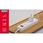 Przedłużacz sieciowy Rebel 3 gniazda + 2 gniazda USB z wyłącznikiem - 1.5m