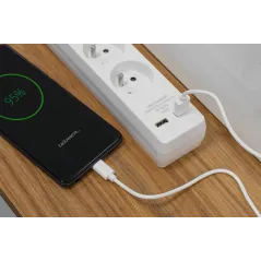 Przedłużacz sieciowy Rebel 3 gniazda + 2 gniazda USB, z wyłącznikiem - 3m