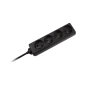 Przedłużacz sieciowy Rebel czarny 4 gniazda bez przełącznika, kabel 5m (3x1,5mm) Przedłużacz sieciowy Rebel czarny 4 gniazda bez przełącznika, kabel 5m (3x1,5mm)