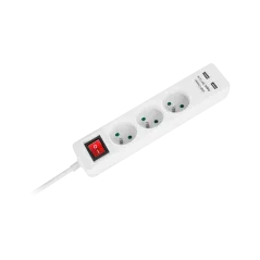 Przedłużacz sieciowy Rebel 3 gniazda + 2 gniazda USB z wyłacznikiem - 5m