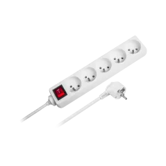 Przedłużacz sieciowy Rebel 5 gniazd z przełacznikiem, 3m (1,5mm)