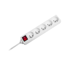 Przedłużacz sieciowy Rebel 5 gniazd z przełacznikiem, 3m (1,5mm)