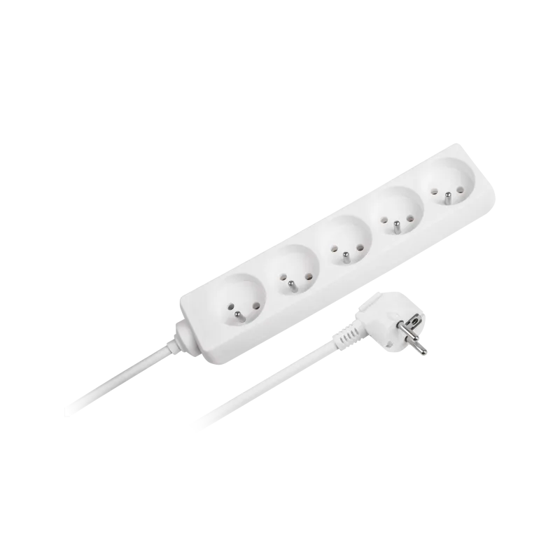 Przedłużacz sieciowy REBEL 5gniazd, bez przełącznika, 5m (1,5mm)