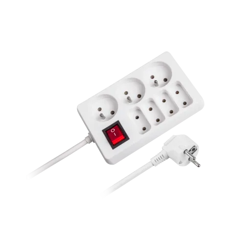 Przedłużacz sieciowy Rebel 7 gniazd z przełącznikiem , 3m (1,5mm)
