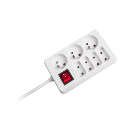 Przedłużacz sieciowy Rebel 7 gniazd z przełącznikiem , 3m (1,5mm)
