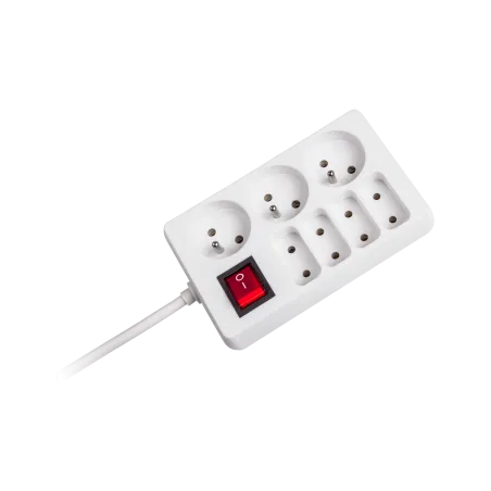 Przedłużacz sieciowy Rebel 7 gniazd z przełącznikiem , 3m (1,5mm)