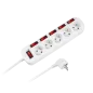 Przedłużacz sieciowy Rebel z 6 wyłacznikami 5 gniazd - 3m Przedłużacz sieciowy Rebel z 6 wyłacznikami 5 gniazd - 3m