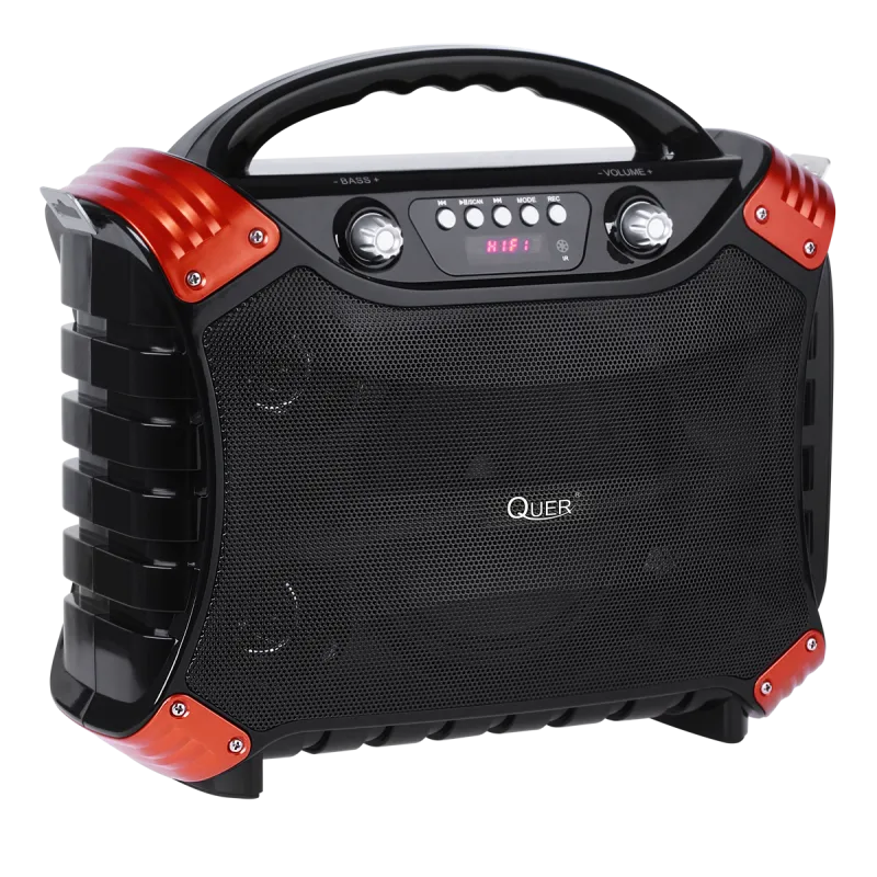 Przenośny aktywny zestaw głośnikowy Quer z funkcją MP3, Bluetooth, radio FM oraz funkcją Karaoke Przenośny aktywny zestaw głośnikowy Quer z funkcją MP3, Bluetooth, radio FM oraz funkcją Karaoke