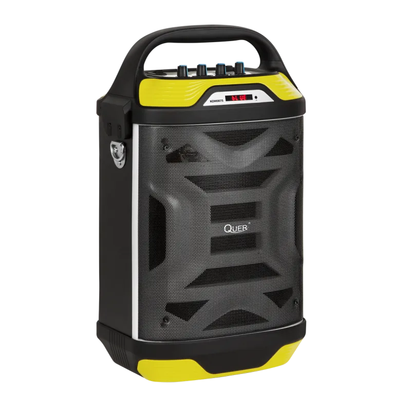 Przenośny aktywny zestaw głośnikowy Quer z funkcją MP3, Bluetooth, radio FM oraz funkcją Karaoke