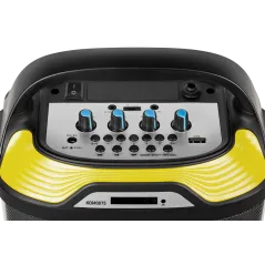 Przenośny aktywny zestaw głośnikowy Quer z funkcją MP3, Bluetooth, radio FM oraz funkcją Karaoke