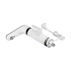 Przepływowy podgrzewacz wody - bateria stojąca biała