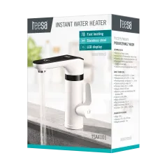 Przepływowy podgrzewacz wody - bateria stojąca biała