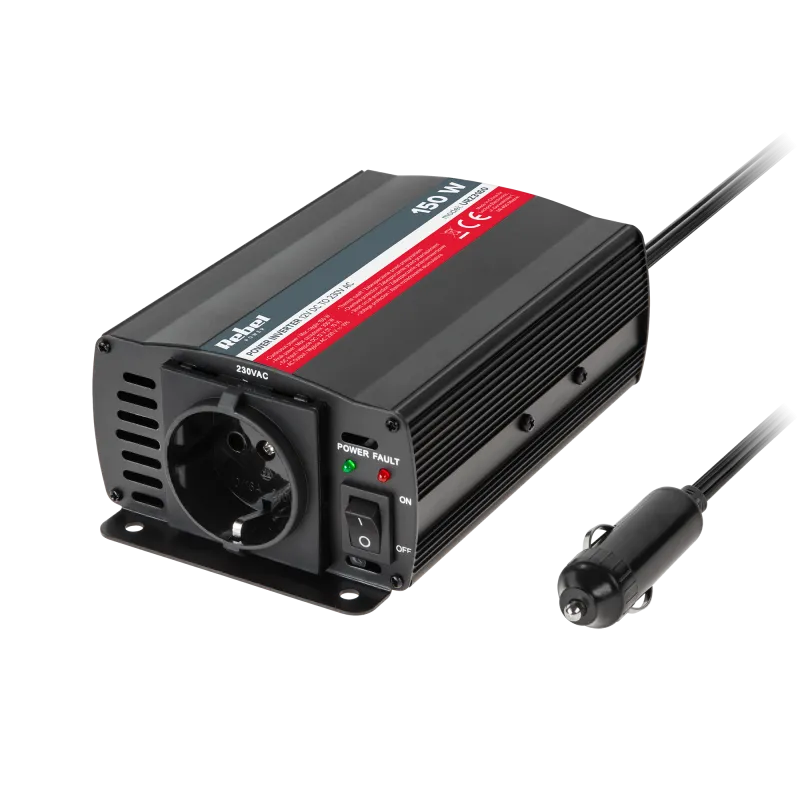 Przetwornica REBEL 12V/230V 150W (gn. typu F :niemieckie) Przetwornica REBEL 12V/230V 150W (gn. typu F :niemieckie)