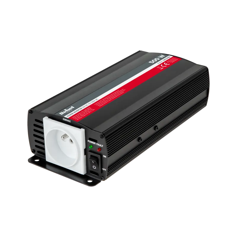 Przetwornica REBEL 12V/230V 500W(gn. typu E:polskie, francuskie) Przetwornica REBEL 12V/230V 500W(gn. typu E:polskie, francuskie)