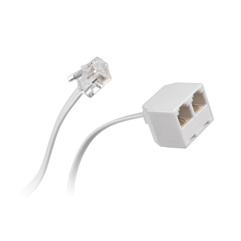 Przyłącze telefoniczne wt - 2gn 2m biały /6P4C/