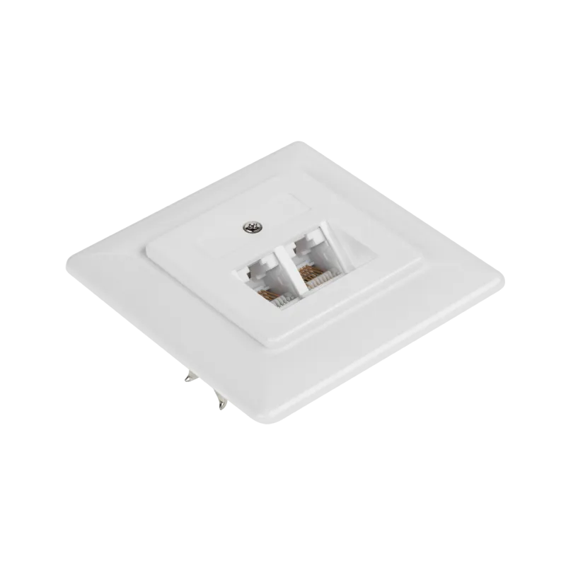 Puszka naścienna podwójna 8P8C przelotowa