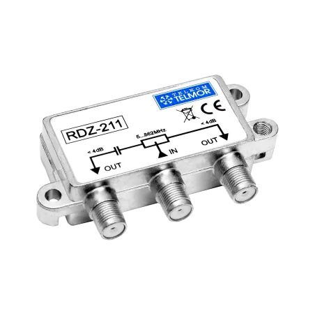 RDZ-211 Dwukrotny zewnętrzny rozgałęźnik RF 5-862 MHz 4,0 dB F Poziom Outdoor TELKOM TELMOR