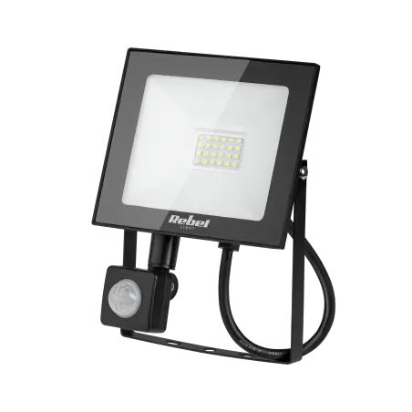 Reflektor LED Rebel 20W (24x2835 SMD), 3000K, z sensorem zmierzchu, 230V