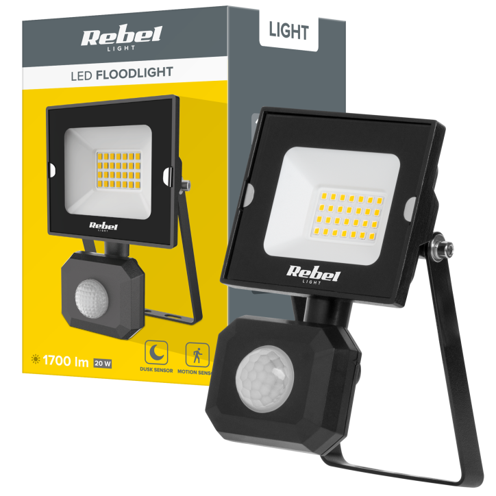 Reflektor Led 20W z sensorem zmierzchu i ruchu , 6500K, 230V Reflektor Led 20W z sensorem zmierzchu i ruchu , 6500K, 230V