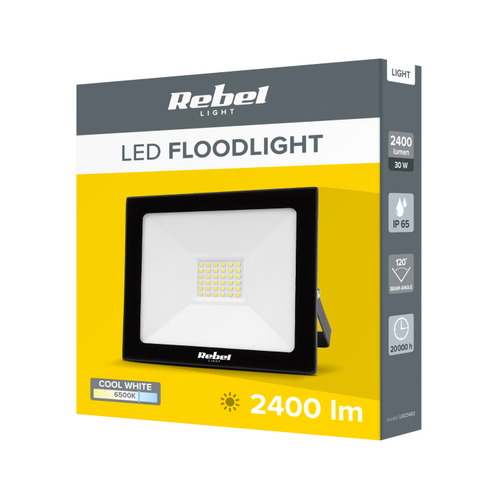 Reflektor LED Rebel 30W (36x2835 SMD) , 6500K, 230V Reflektor LED Rebel 30W (36x2835 SMD) , 6500K, 230V