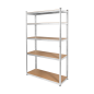 Regał metal magazynowy 205x120x45 srebrny Rebel