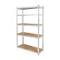 Regał metalowy magazynowy 205x120x45 srebrny Rebel Regał metalowy magazynowy 205x120x45 srebrny Rebel