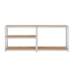 Regał metal magazynowy 205x120x45 srebrny Rebel