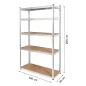Regał metal magazynowy 205x120x45 srebrny Rebel Regał metal magazynowy 205x120x45 srebrny Rebel