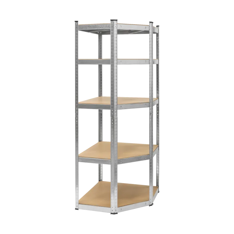 Regał magazynowy narożny 180x40x70 srebrny Rebel