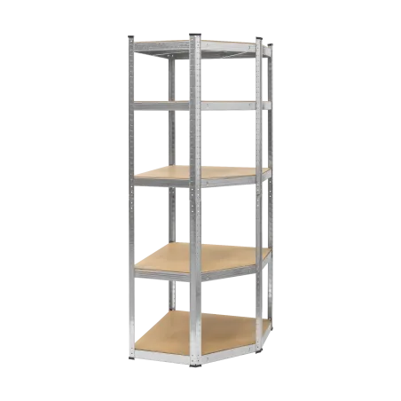 Regał metalowy magazynowy narożny 180x40x70 srebrny Rebel