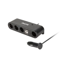 Rozdzielacz gniazda zapalniczki samochodowej x4 z kablem i USB