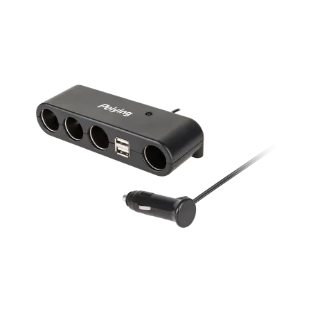 Rozdzielacz gniazda zapalniczki samochodowej x4 z kablem i USB