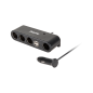 Rozdzielacz gniazda zapalniczki samochodowej x4 z kablem i USB Rozdzielacz gniazda zapalniczki samochodowej x4 z kablem i USB
