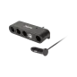 Rozdzielacz gniazda zapalniczki samochodowej x4 z kablem i USB Rozdzielacz gniazda zapalniczki samochodowej x4 z kablem i USB