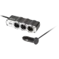 Rozgałęziacz gniazda zapalniczki x3 z kablem i USB