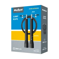 Skakanka bokserska plastikowa z metalowym łożyskiem 3m regulowana, REBEL ACTIVE