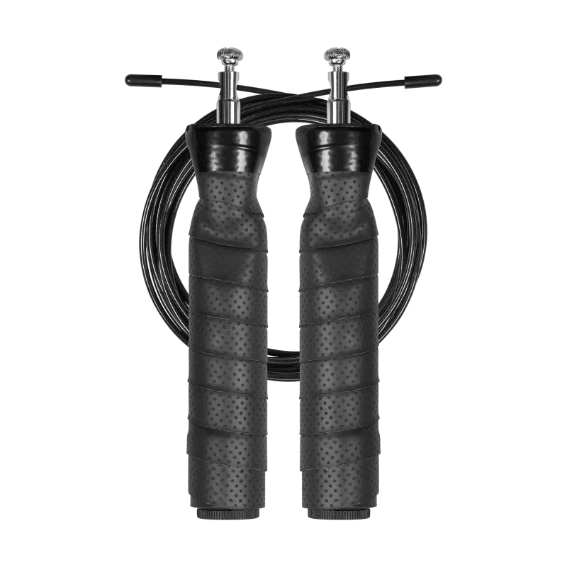 Skakanka bokserska z gumową rączką z obciążeniem 2x100g i metalowym łożyskiem 3m regulowana, REBEL ACTIVE